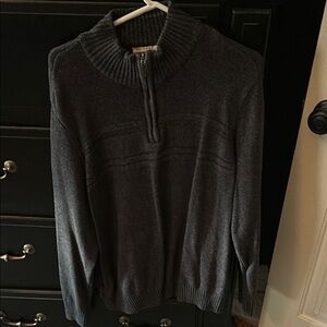 Men's Gray Quarter-Zip Sweater